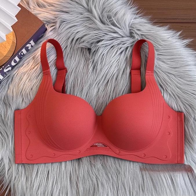 One Piece Seamless Bra for Women Slim with Complementary Breasts Soft Steel Ring Bra Anti Sagging Adjustable Bra