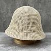 Japanese Hollow Sunscreen Bucket Hat Women'S Summer Outdoor Versatile Sun Hat Knitted Breathable Bucket Basin Hat Shows Small Face