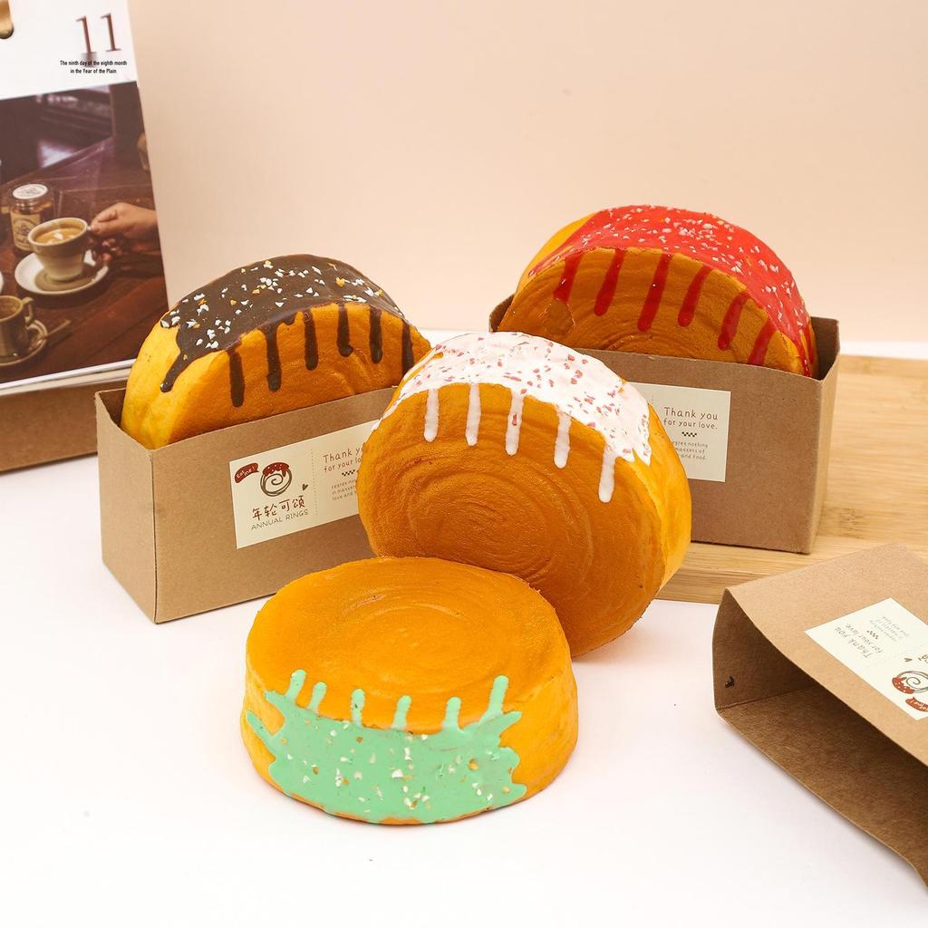 PU Jam Wood Ring Croissant Bread Model - Food Decoration Prop for Dessert Displays