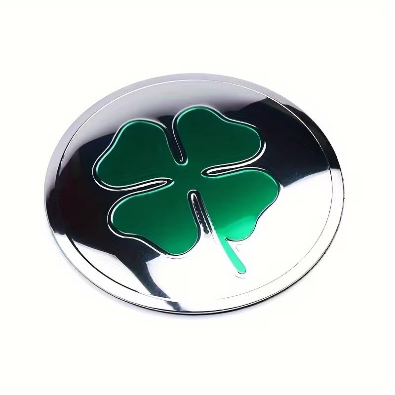 4pcs 56Mm Car Wheel Hub Stickers with Four-Leaf Clover Emblem for All Cars