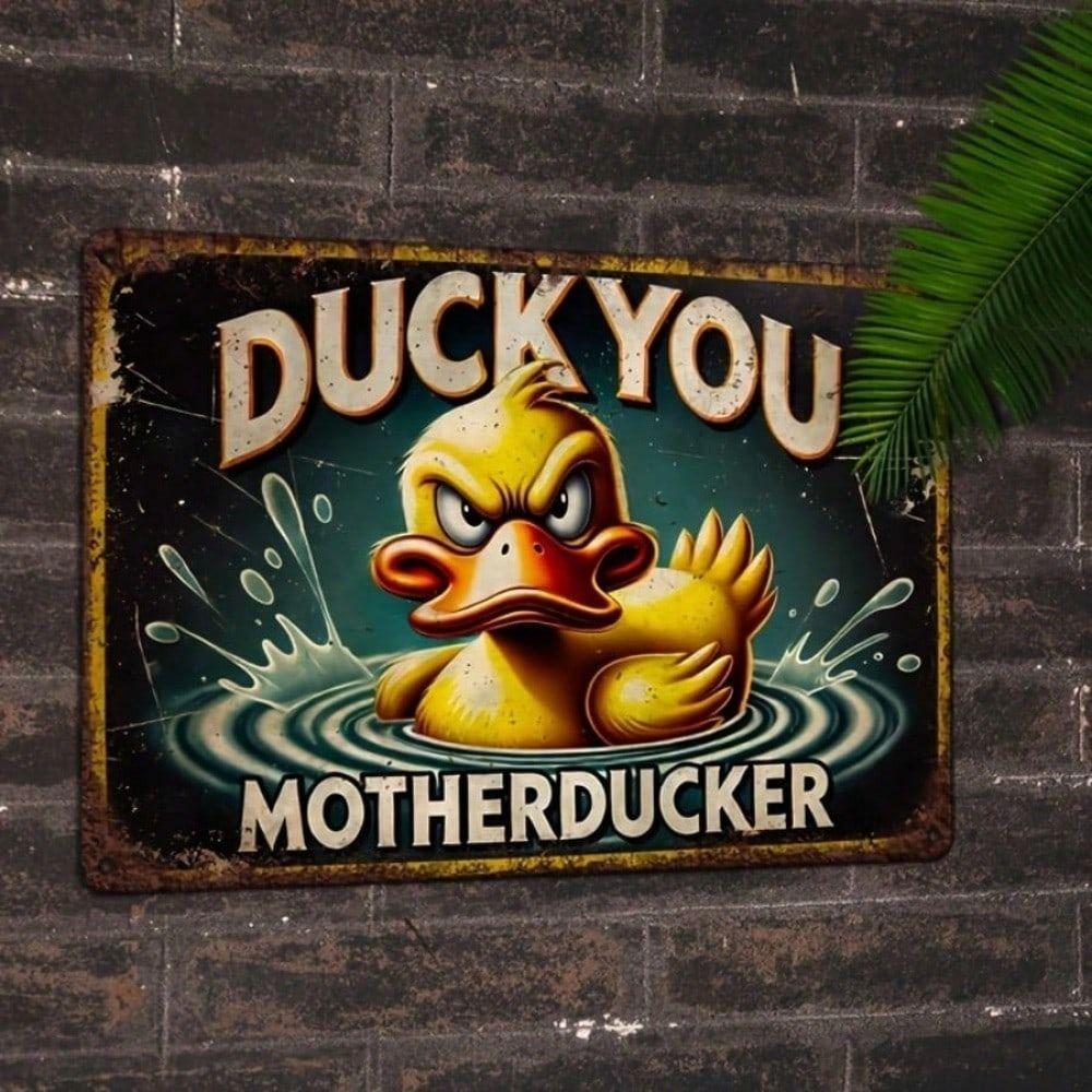 Vintage Metal Sign Duck You Mother Duck Wall Decor 20x30 Cm