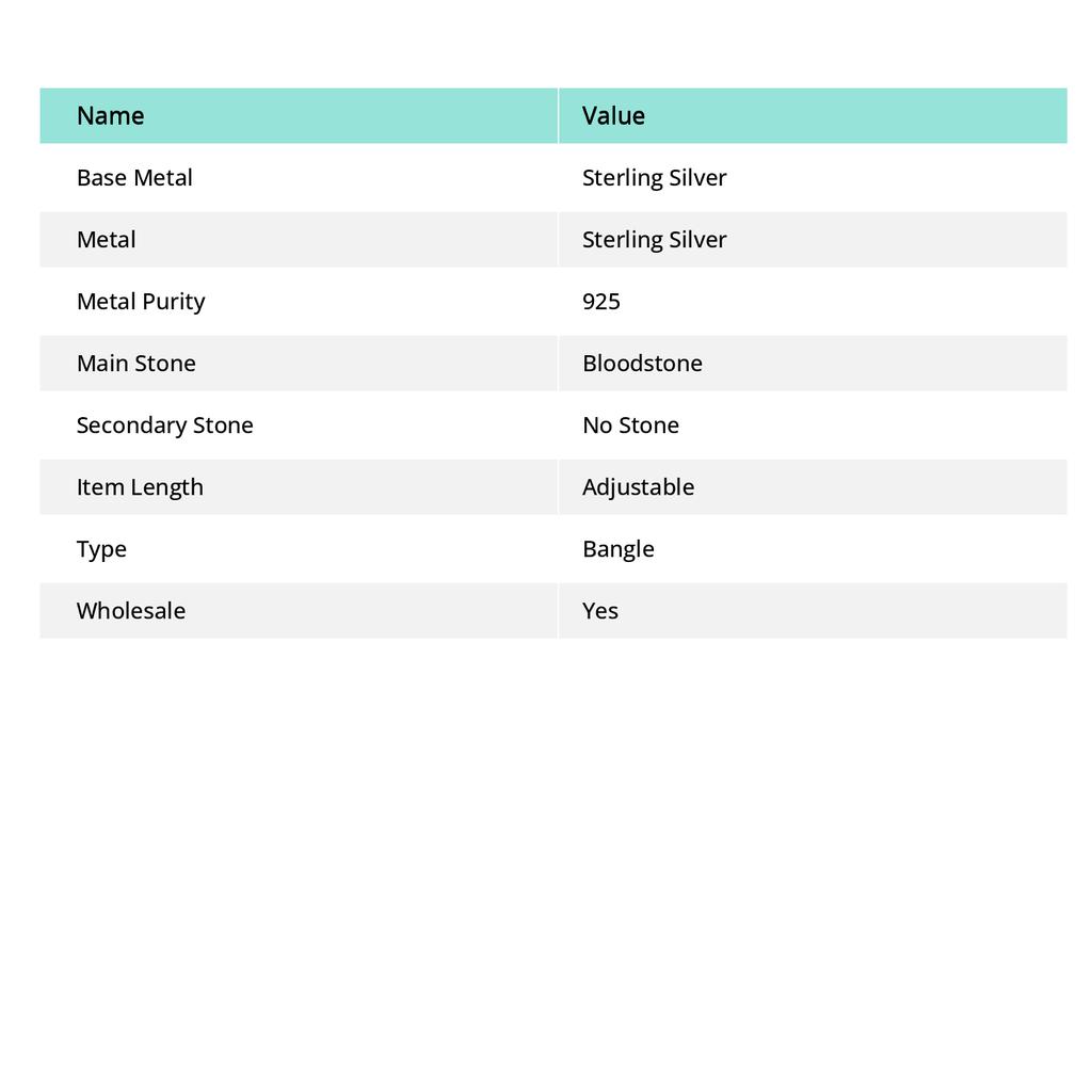 Bloodstone Handmade Cuff 925 Sterling Silver Jewelry Bangle Adjustable Z2a18