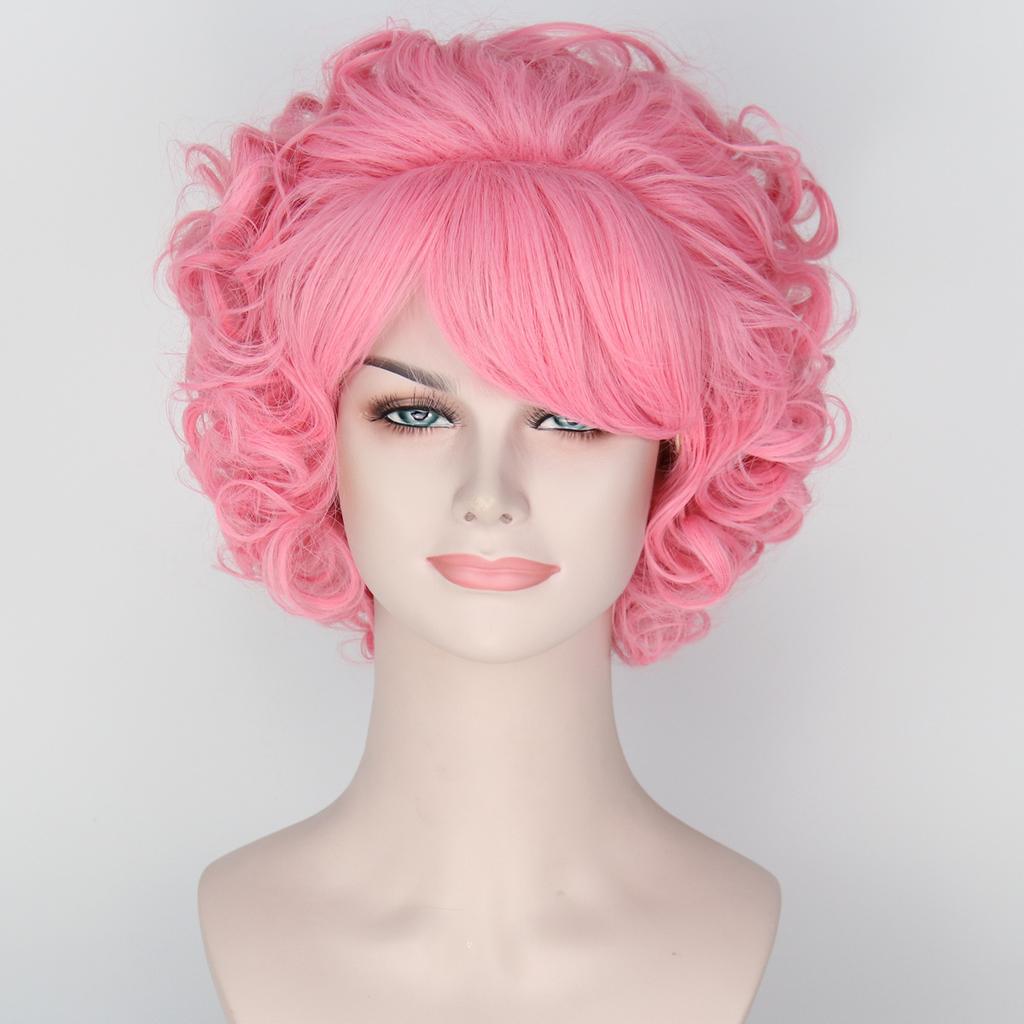 Women's Synthetic Curly Wig Short High Top with Bangs for Stage Performance Cosplay Costume Party Halloween Gift