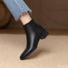 Fashionable versatile mid heeled women's shoes autumn winter new casual minimalist comfortable thick heel short boots