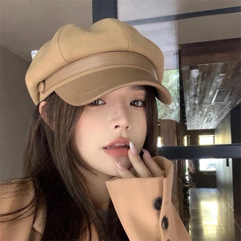 Women's Retro Octagonal Beret: Versatile Autumn/Winter Hat for a Small Face Aesthetic