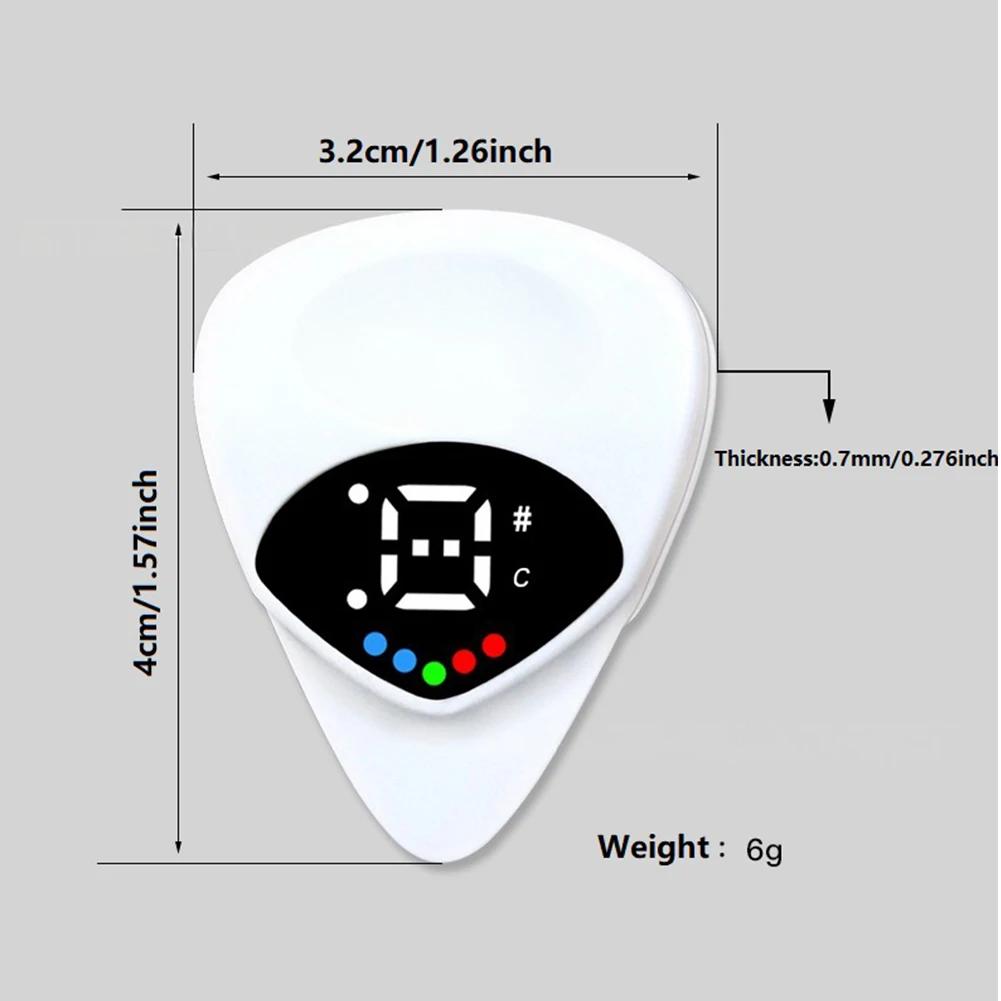 1-5PCS Guitar Picks Tuner Guitar Tuner for Acoustic Guitars & Electric Guitars 2-in-1 Digital Electronic Tuner Acoustic Guitar T