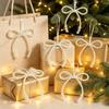 6PCS Elegant Imitation Pearl Bow Christmas Decoration Christmas Pearl Bows Pendant Wedding Holiday Party Girls Room Decor Xmas