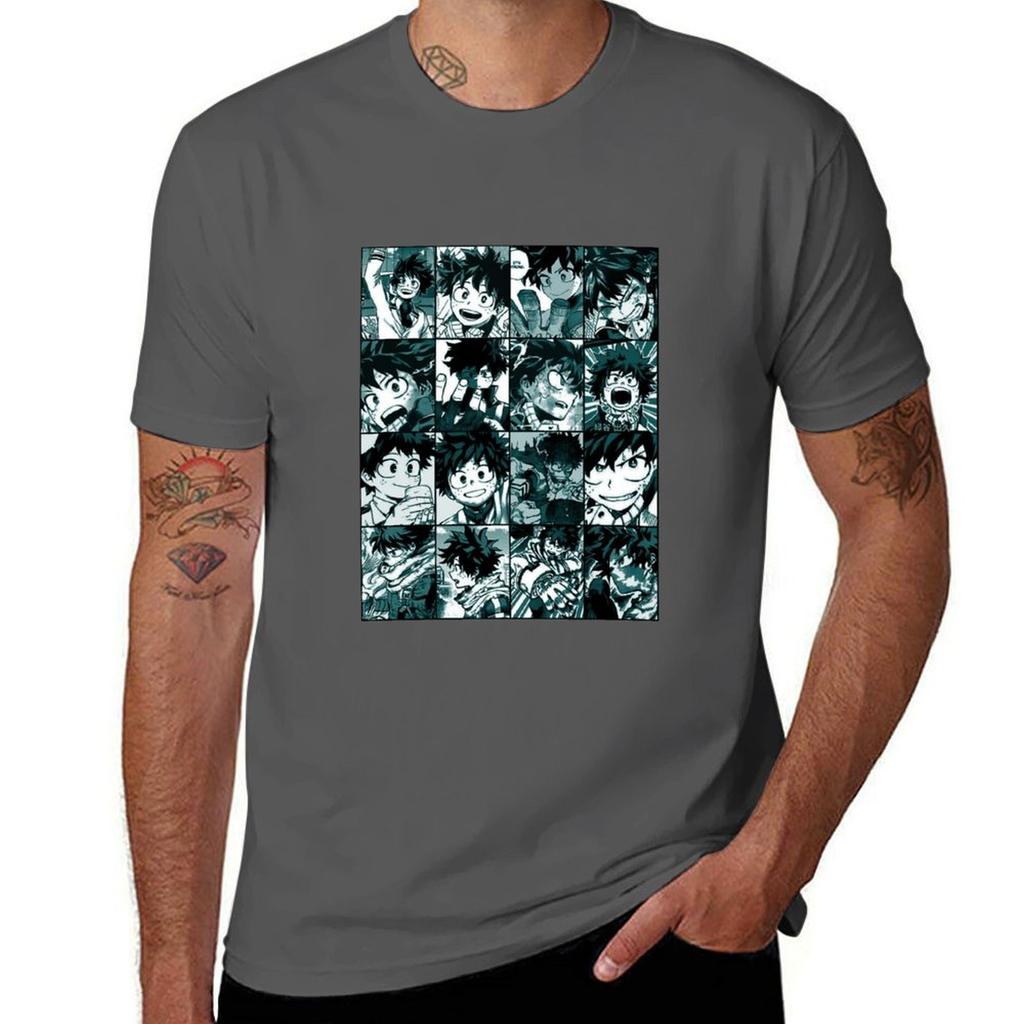 DekuMHA hero manga panel collage 2 TShirt Casual Streetwear Short Sleeve Tee