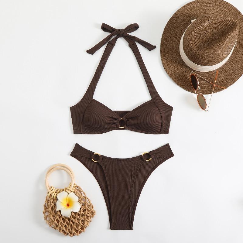 Separate Swimsuit, Sexy Backless Mesh Bikini Set