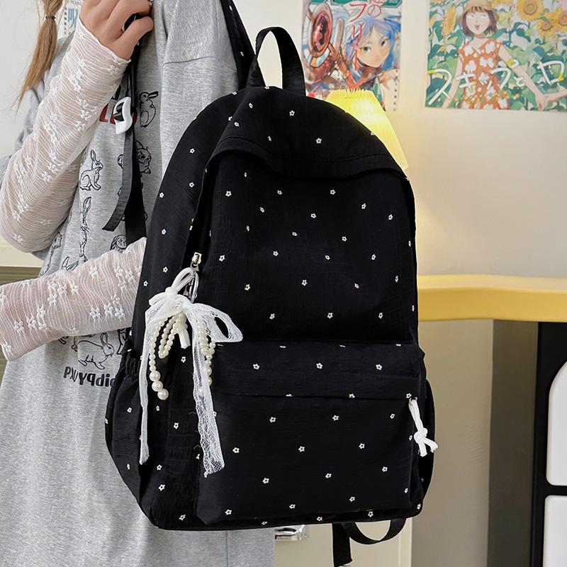 New Trendy Backpack Large Capacity Junior High School Student Leisure Student Class Schoolbag Women's Simple Backpack