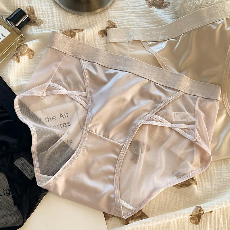 Γυναικεία Εσώρουχα Plus Size, Καλοκαιρινά, Λεπτά, Νέα, Καθαρά Σέξι, Σλιπ Σατέν, Ραμμένα με Σέξι Μέση
