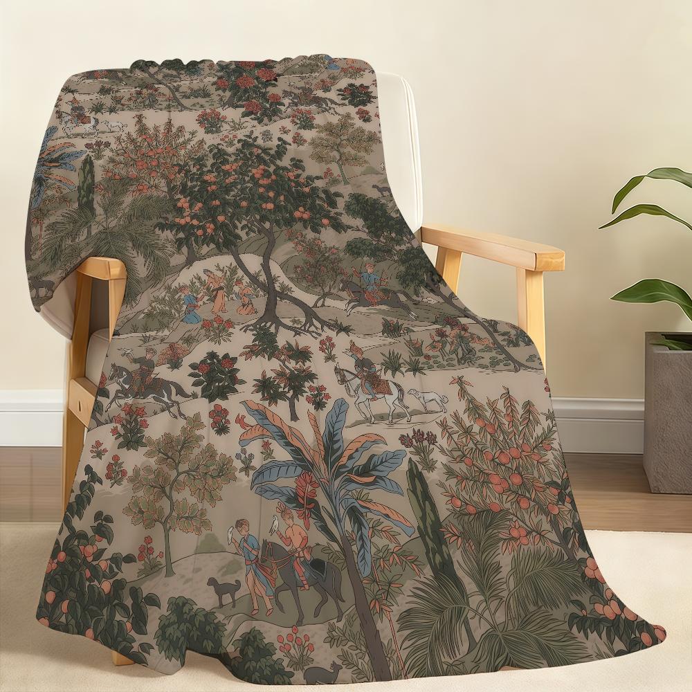 Retro Nature Blanket Soft Throw Blanket for Home Bedroom Bed Sofa Picnic Travel Office Rest Cover Blanket Gift