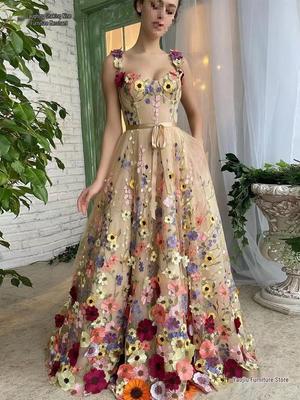 European Women's Three-Dimensional Floral Embroidered Bodycon Dress
