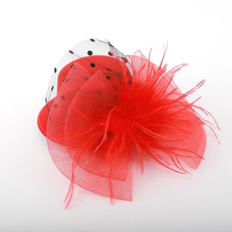 Feather Top Hat Shape Hair Clip Girls Halloween Hair Hairpins Lovely Hair Clip
