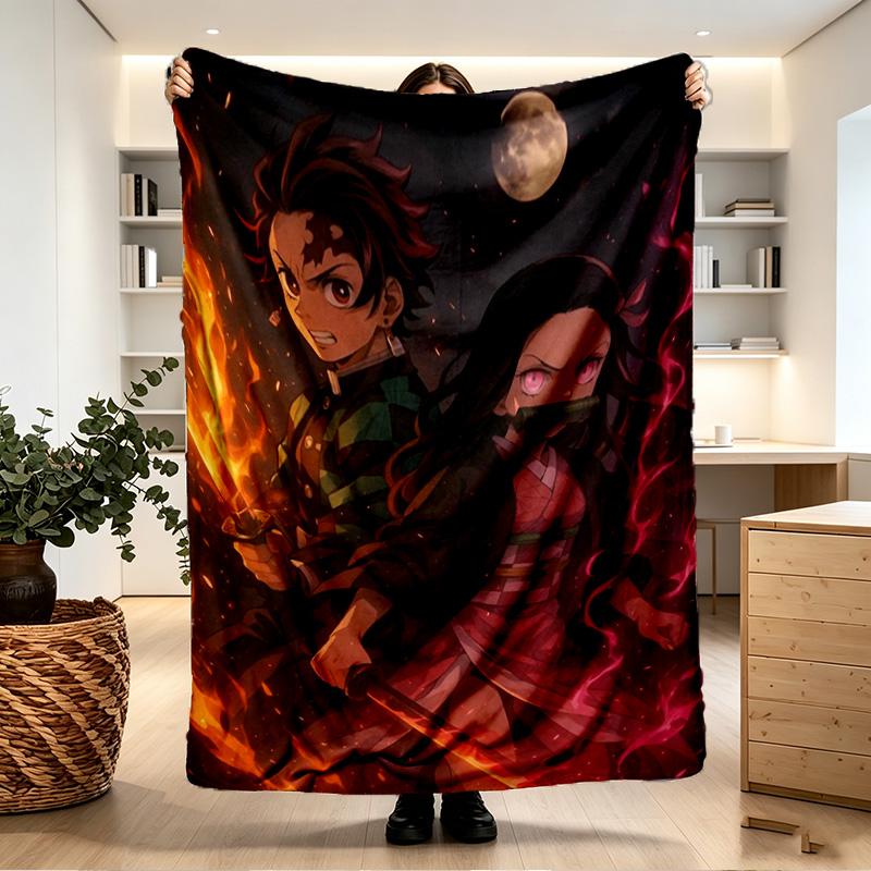 Demon Slayer Print Blanket - Soft & Comfortable, for Bedroom, Travel, Sofa, Home Decoration - Birthday Christmas Gift for Friend