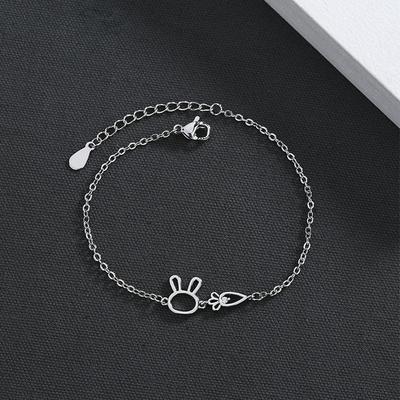 Diamantbesetztes Kaninchen Karotte Freundin Armband Japanisch und Koreanisch Süßes Mädchen Herz Mori Hohl Design Armband