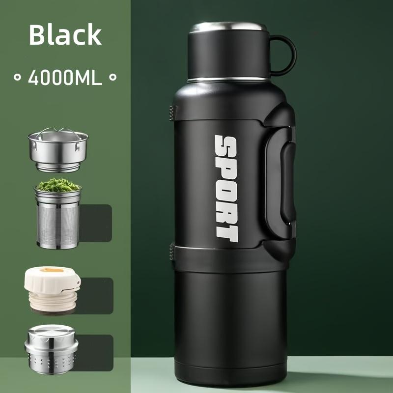 1pc Stainless Steel Vacuum Thermos,Portable Outdoor Sports Water Bottle, Large Capacity Dormitory Thermos 1000ml