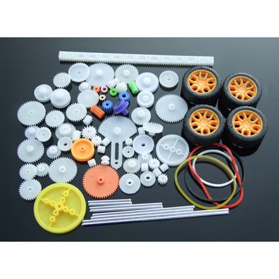 78Pcs Plastic Gear Motor Gearbox Model Toy Car Auto Craft DIY Accessories Axle Belt Scientific
