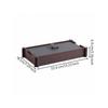 Wood Storage Box with Leather Panel Hand-Finished Tray Metal Handle