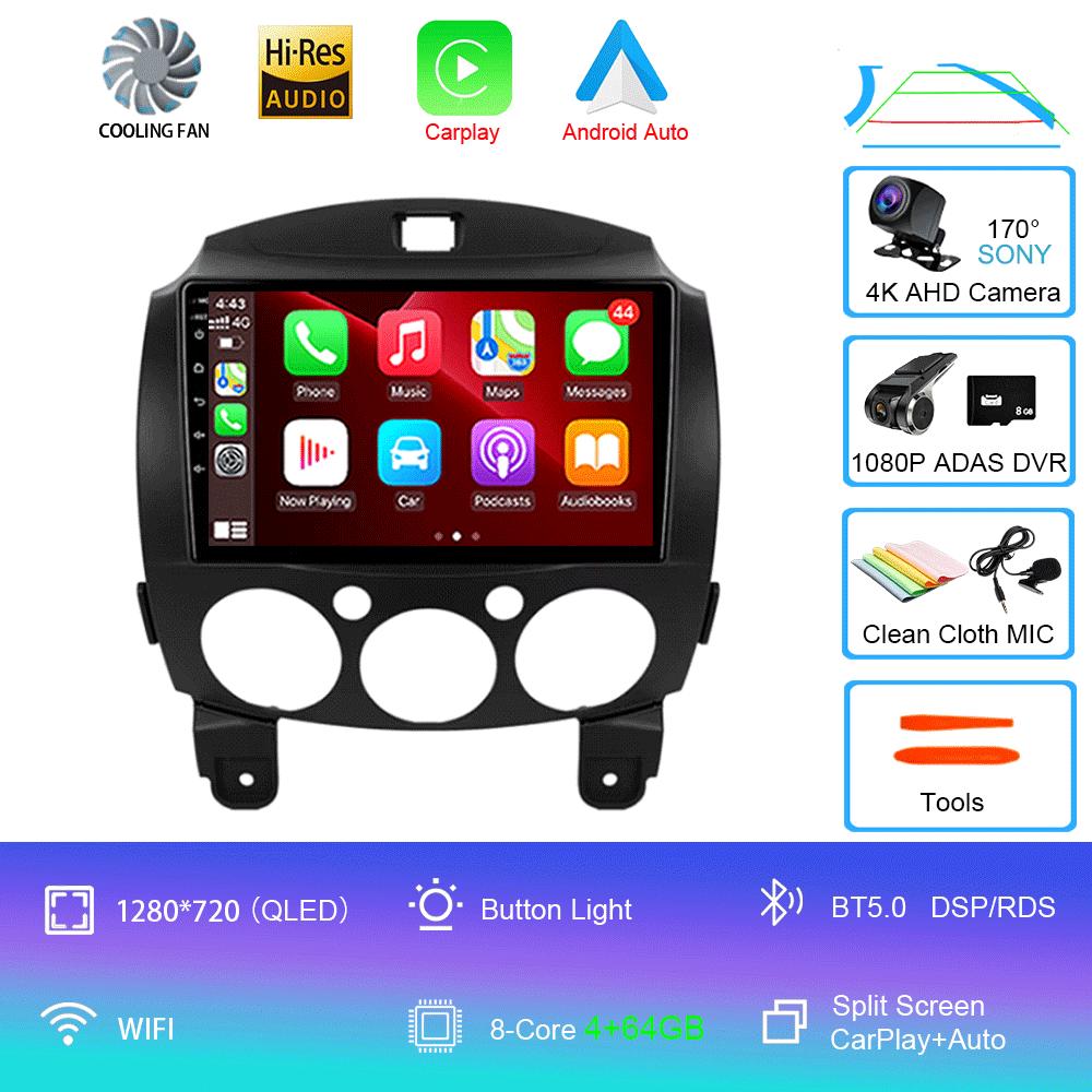 For MAZDA 2 Mazda2 2007 2008 2009 2010 2011 2012 2013 2014 Car Android 14 Radio Multimedia Player GPS Navi 2din 2 Din Autoradio