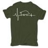 Funny Wild Boar Heartbeat Happy Huntings Design T Shirt New 100 Cotton Short Sleeve ONeck Tshirt Casual Mens Top