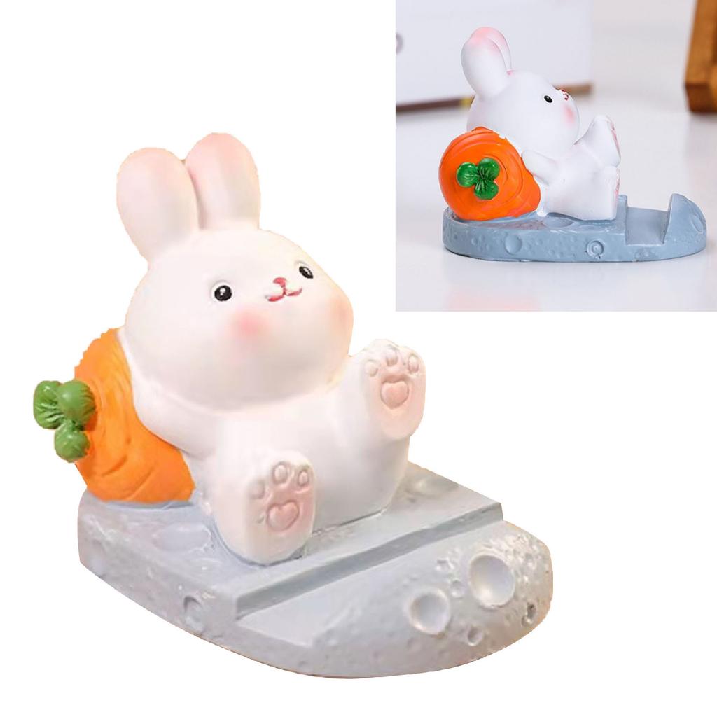Cute   Cell Phone Stand Cartoon Resin Bunny Phone Holder Desk for Student Room Decoration