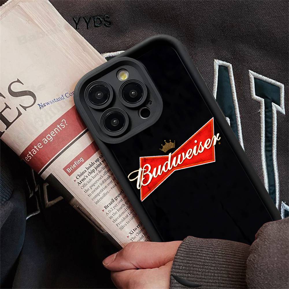 B-BudweiserS Beer For IPhone 17 Pro Max 13 16 15 11 12 14 Plus Shockproof Soft Phone Cover iPhone 15