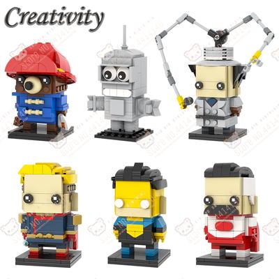 Creative Cartoon Series Characters MOC Building Blocks DIY Bender Robot Inspector Gadget Invincible Omni-Man Model Toys For Kids