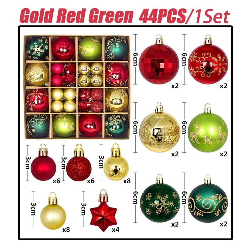 Xmas Tree Decorations Set Creative Hand Painted Christmas Balls for Party Wedding Home Holiday Ornament Hanging Decor Supplies