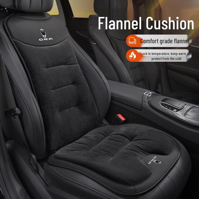 Ora Haomao Winter Car Seat Cushion - GT Black, White, Ballet, and Lightning Cat Designs