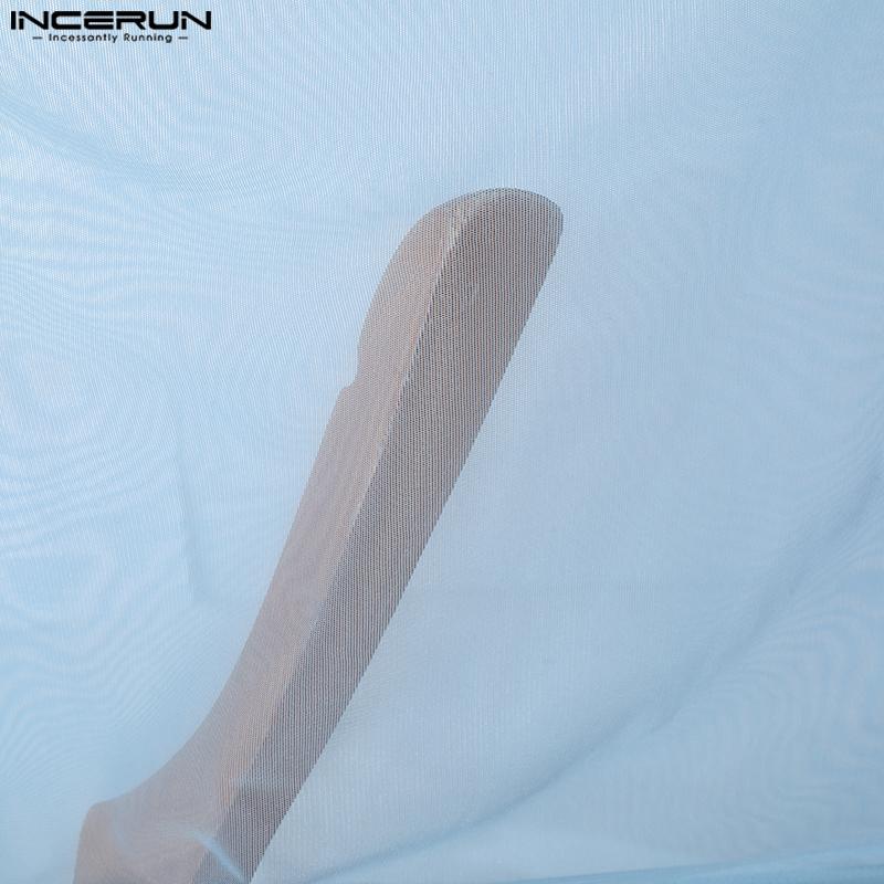 INCERUN Sommer Herren Nähte Ärmellos Mesh Transparent Stretch Tanktops