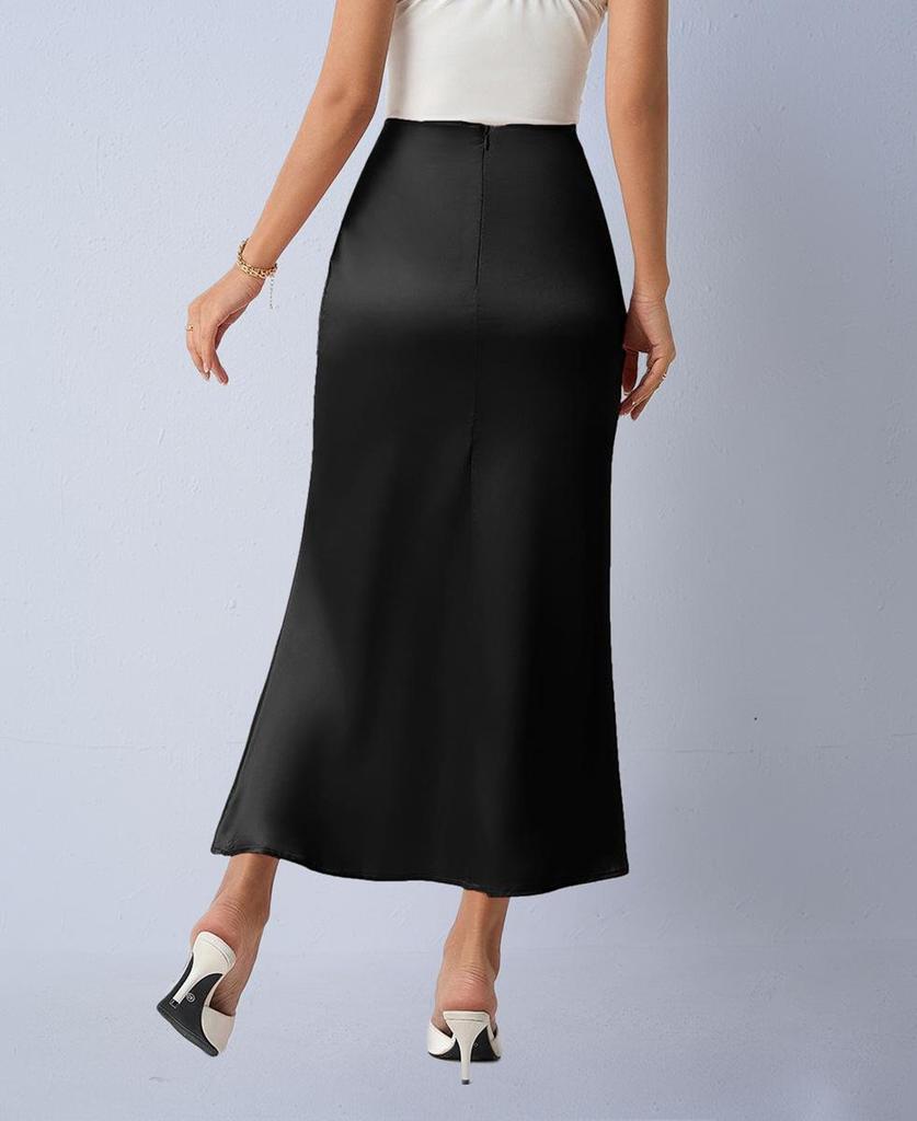 Autumn Satin Slim Fit Fishtail Midi Skirt for Women