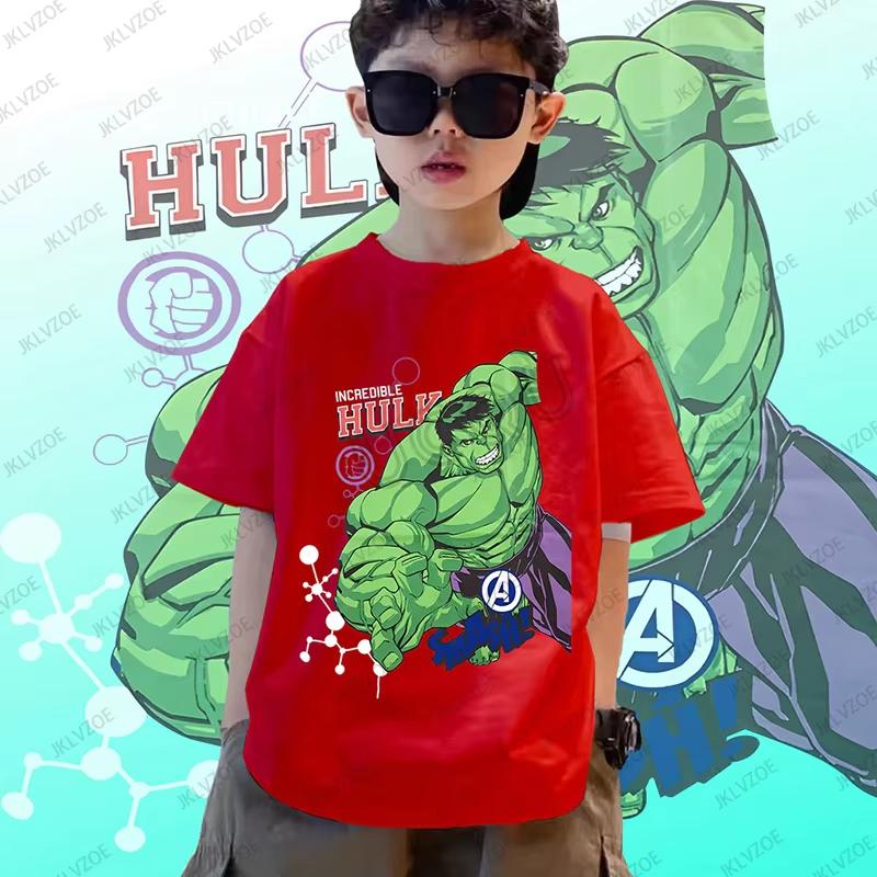 Children's T-shirt Trendy Cool Hulk Printed Pure Cotton Round Neck Parent Child Fashion T-shirt 2026 Summer New Edition