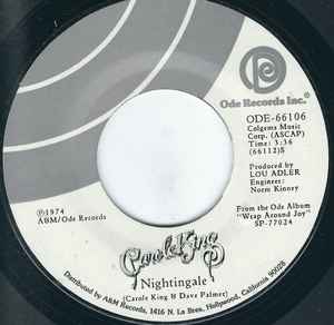 

7inch Record CAROL KING - Nightingale ODE66106 Ode Records 1974 US Rock Used