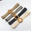 Boho Women Weaving Straw Elastic Waist Band Pin Buckle Belt Dress Jeans Decor