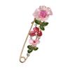 3 Colors Flower Enamel Brooch Elegant Pin Rhinestone Jewelry Women Cardigan Scarf Dress Clothes Simple Lapel Pin Accessories AVE
