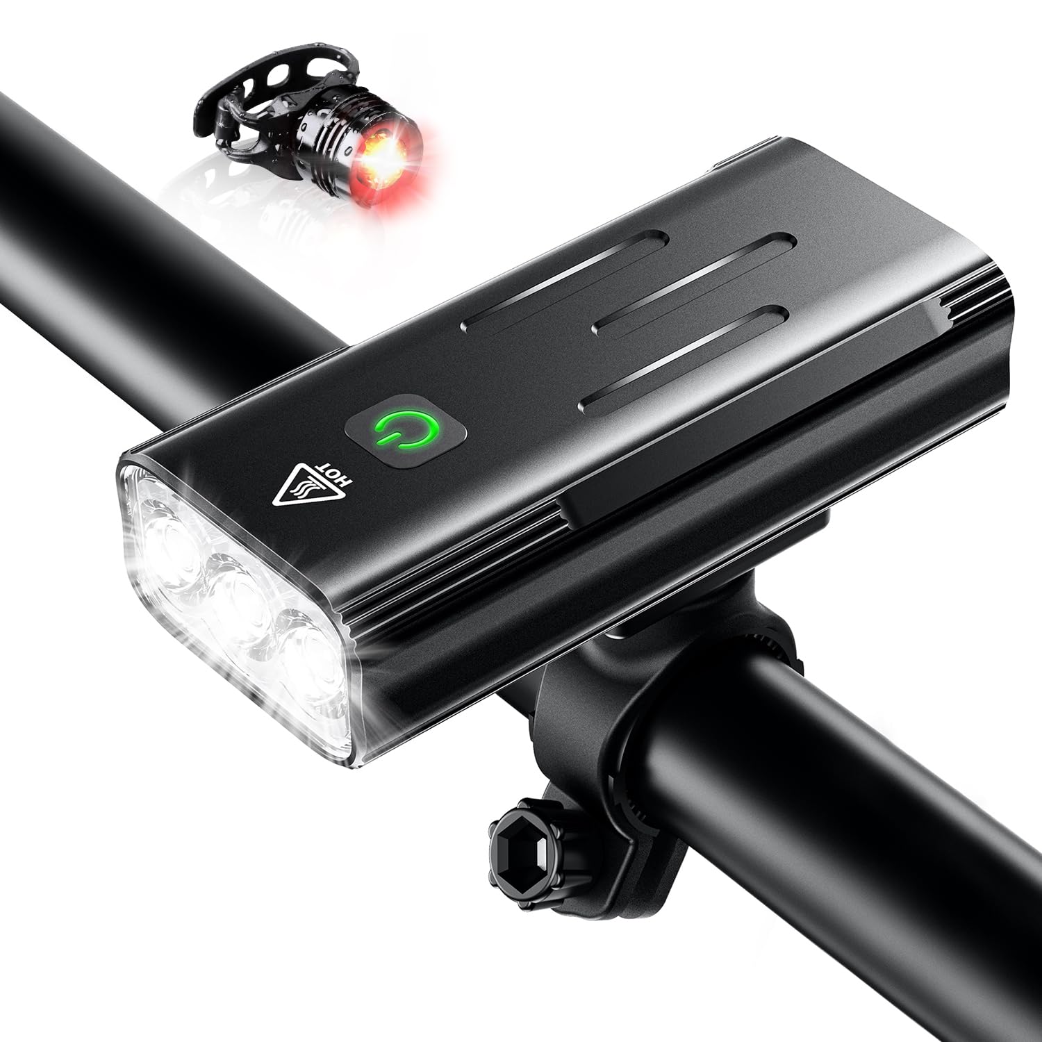 

Водонепроницаемый и перезаряжаемый велосипедный фонарь Новый 2400 люмен Высокий Мобильный Яркий и Мощный Велосипедный IPX5 LED Подходит для Кросс-кантри Водонепроницаемый Велосипед серый