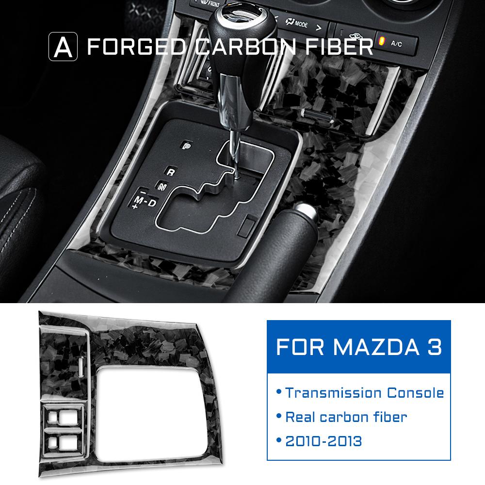 Forged Real Soft Carbon Fiber for Mazda 3 2010 2011 2012 2013 Accessories Car Gear Shift Frame Panel Cover Sticker Interior Trim