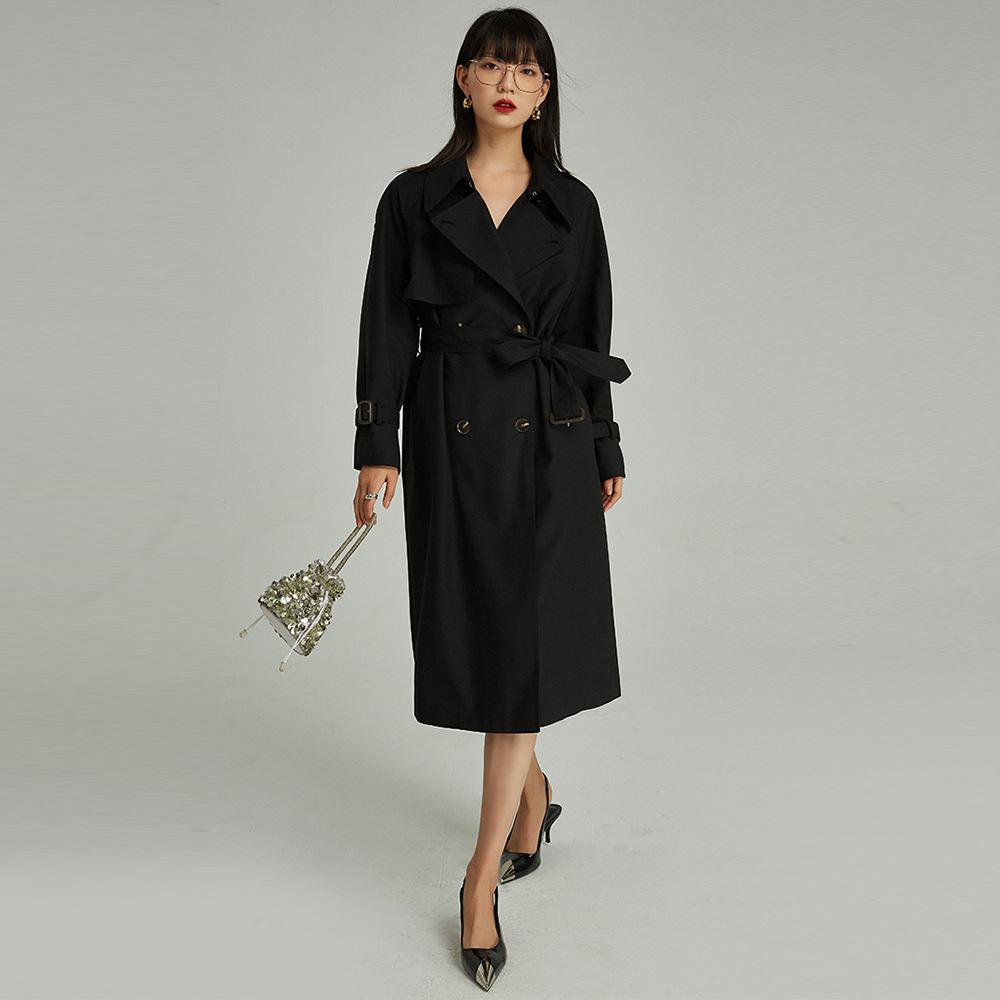 Spring new temperament chic classic commuting thin casual medium and long trench coat women