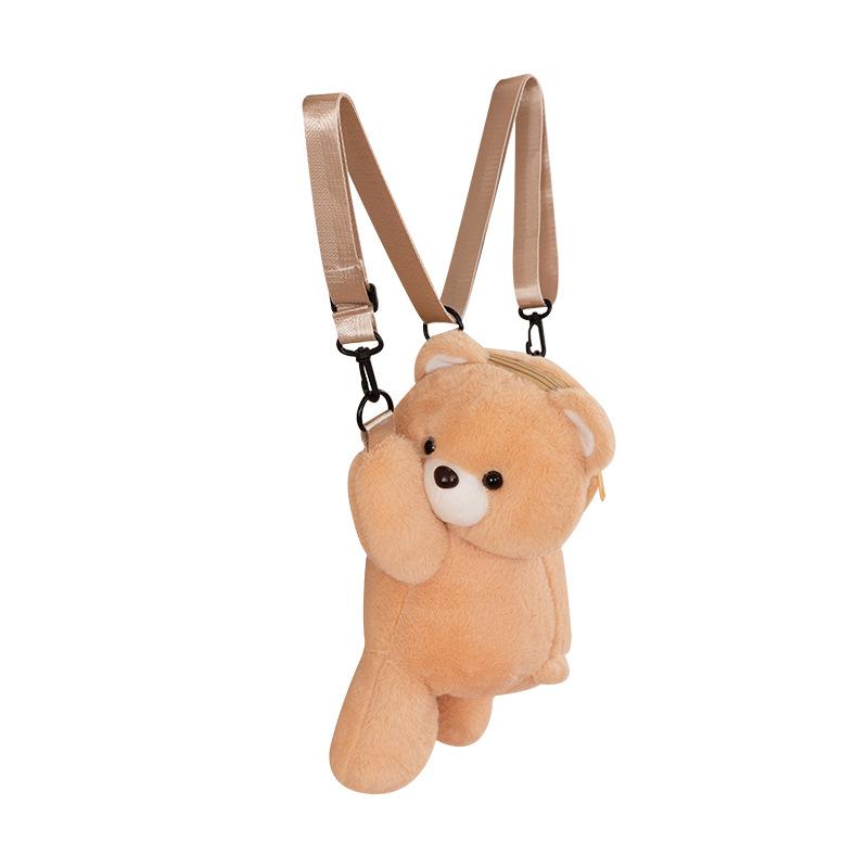 Cute Cute Bear Plush Backpack for Best Friend Birthday Gifts for One-shoulder Bear Bag Floor Push Event Gifts