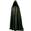 Medieval Halloween Cosplay Cloak Hooded Coat Vintage Gothic Cape Coat Long Trench Halloween Cosplay Costume Wizard Cloak