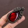 Natural Red Labradorite Gemstone Handmade Copper Wire Wrap Pendant 2.64" I2k31