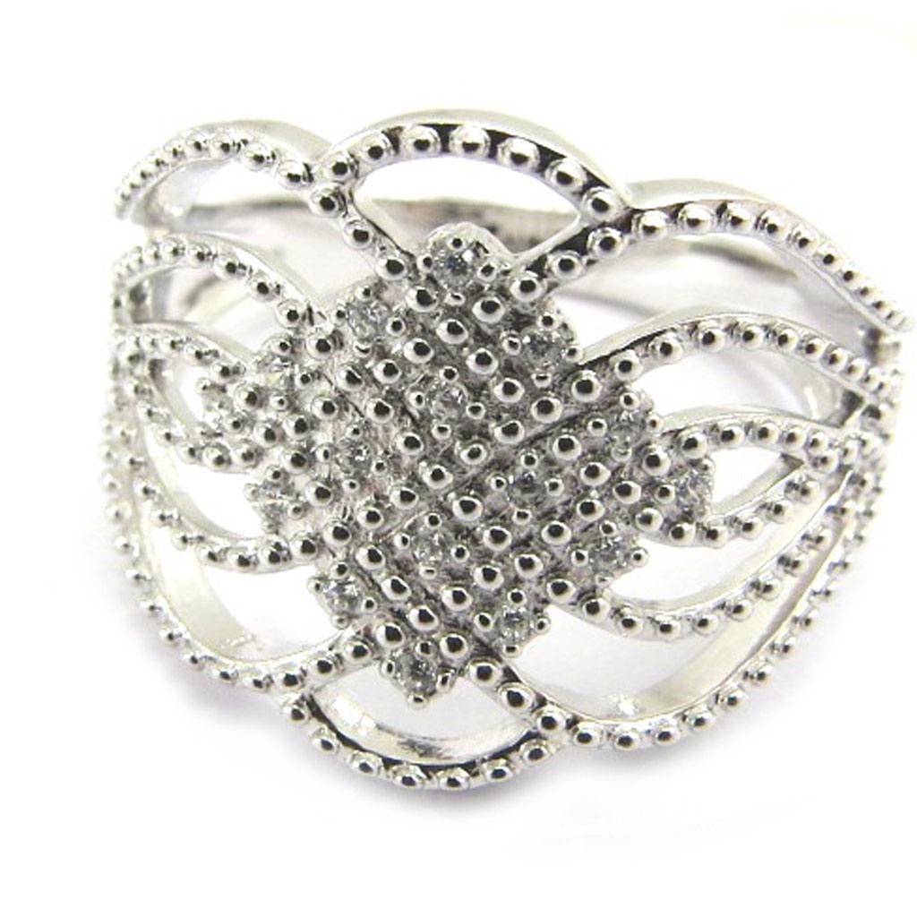 Silverring 'Sissi' silvervit (rhodiumpläterad) - 17 mm