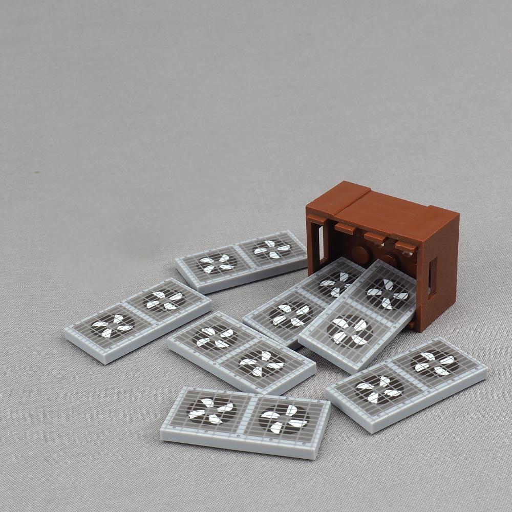 MOC 10PCS 87079 Printed Iron Wire Exhaust Dual Fan Board Pattern Building Blocks Kit Tank Car Vehicle Bricks Particle Toy Gifts