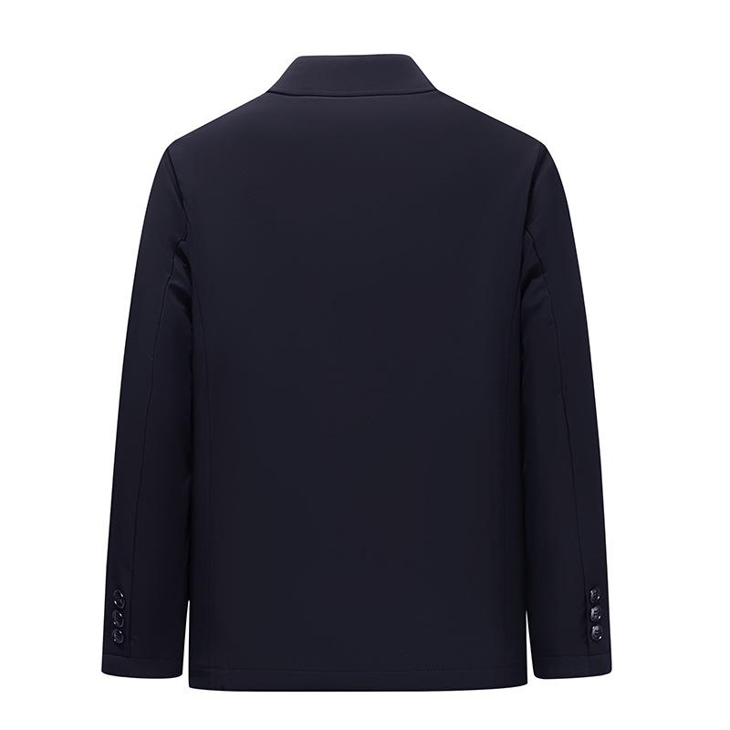 Men's Cotton Lapel Jacket: Autumn/Winter Mid-aged Business Casual Padded Black Coat