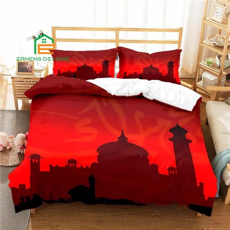 Muslimský Vzor Povlečení pro Dospělé Dětská Postelová Sada Hra Přikrývka Povlak na Přikrývku Ložní Sada