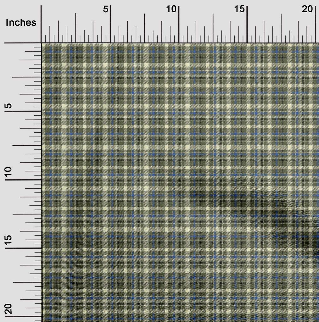 oneOone Cotton Flex Fabric Tartan Check Print Fabric By The Yard 40 Inch