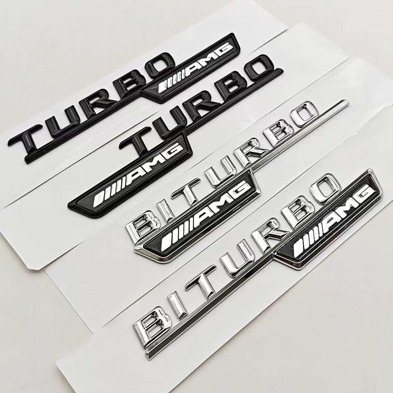 3D ABS Chrom Černý Stylingové Logo Auta Turbo AMG Znak Boční Odznak na Blatník Pro Mercedes Benz Třída AMG Samolepka Příslušenství  z15