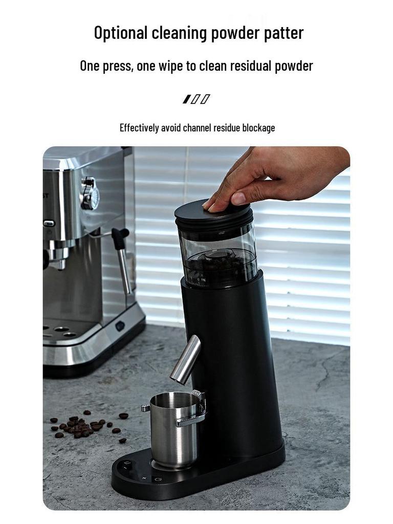 Cross-Border 110V/220V Electric Coffee Bean Grinder with 420 Steel Core – Ideal for Hand Pour Over and Espresso.