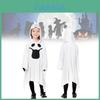 Unisex Milk Silk White Ghost Dance Costume For Children With Stylish Gloves For Performances